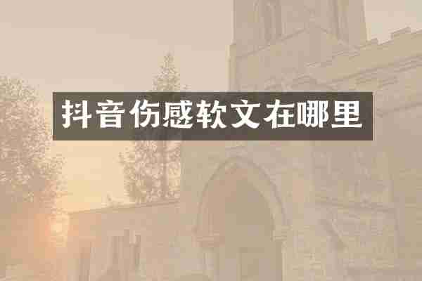 抖音伤感软文在哪里