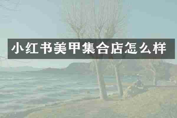 小红书美甲集合店怎么样