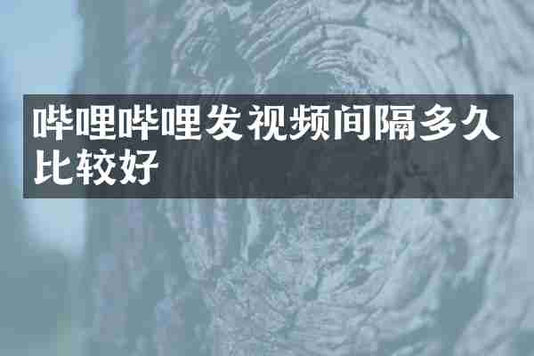 哔哩哔哩发视频间隔多久比较好