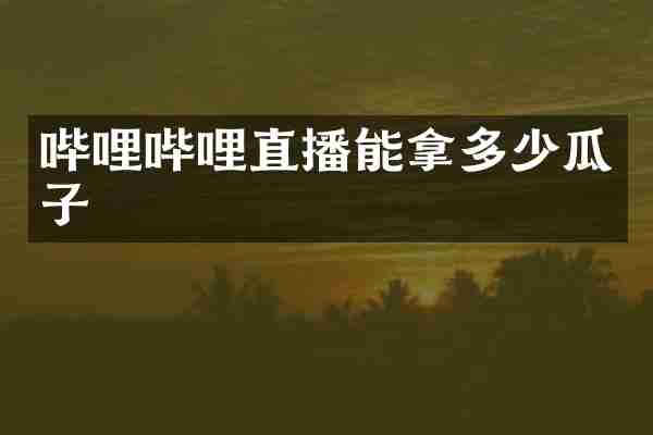 哔哩哔哩直播能拿多少瓜子