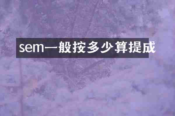 sem一般按多少算提成