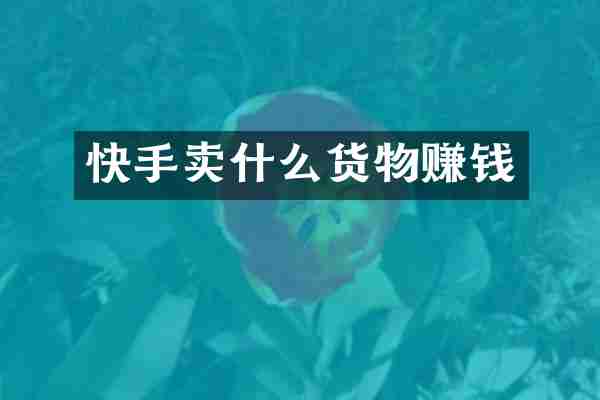 快手卖什么货物赚钱