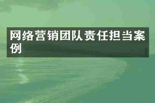 网络营销团队责任担当案例