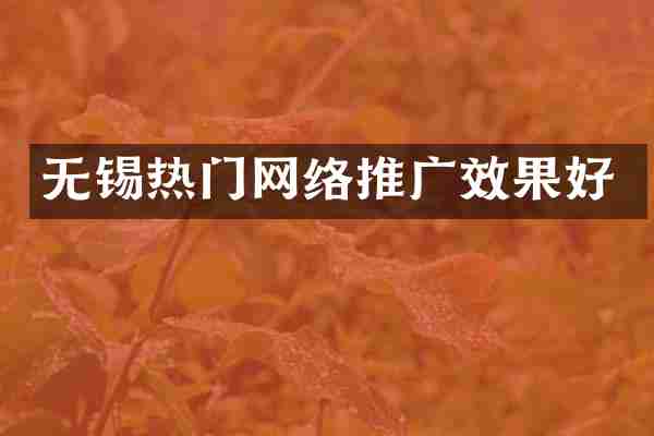 无锡热门网络推广效果好
