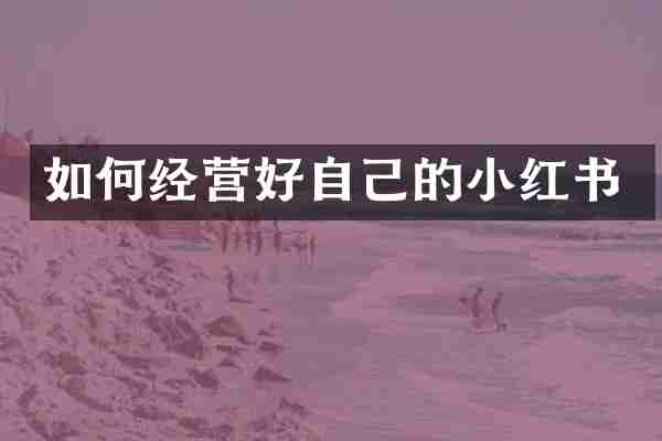 如何经营好自己的小红书