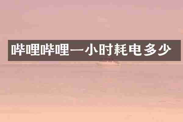 哔哩哔哩一小时耗电多少