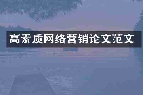 高素质网络营销论文范文