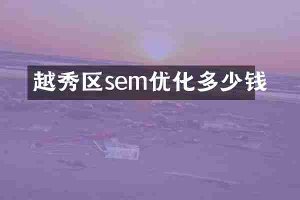 越秀区sem优化多少钱