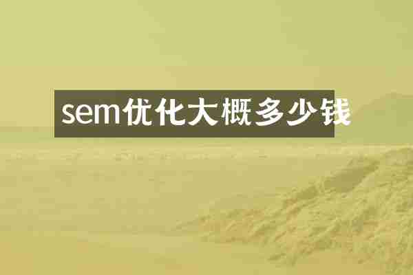 sem优化大概多少钱