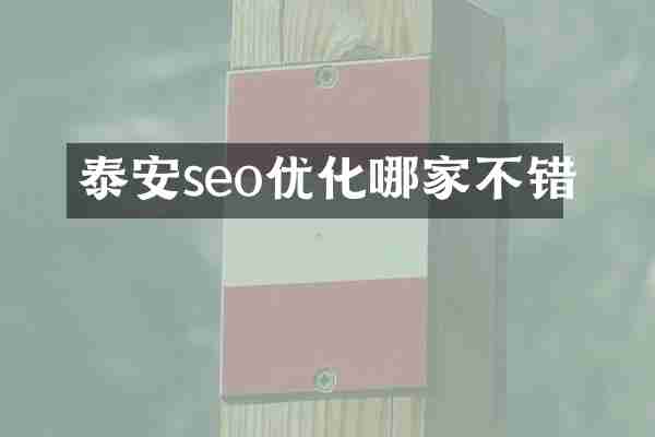 泰安seo优化哪家不错