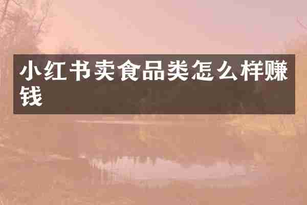 小红书卖食品类怎么样赚钱