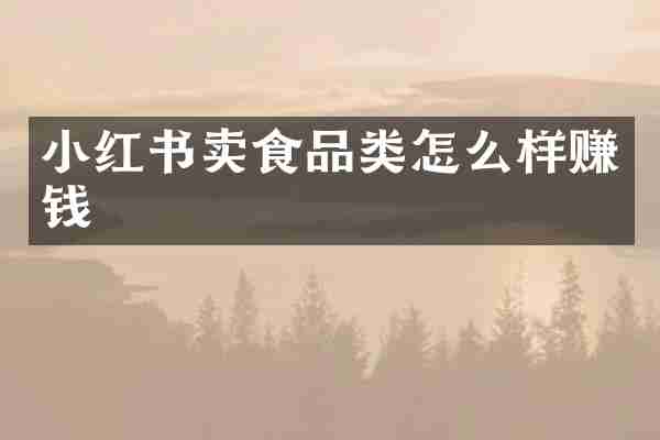 小红书卖食品类怎么样赚钱