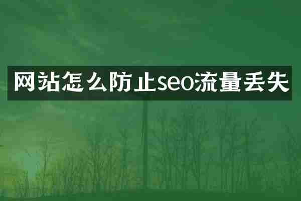 网站怎么防止seo流量丢失