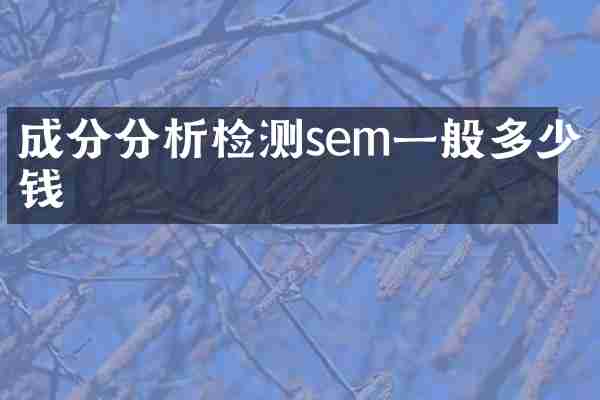 成分分析检测sem一般多少钱