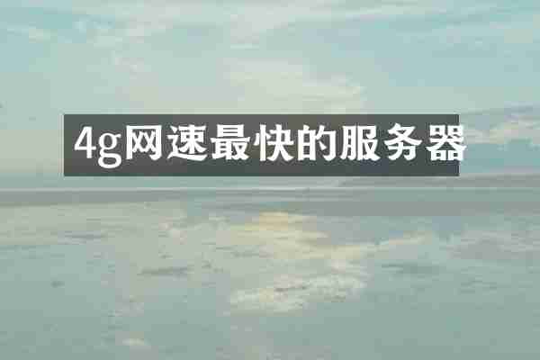4g网速最快的服务器