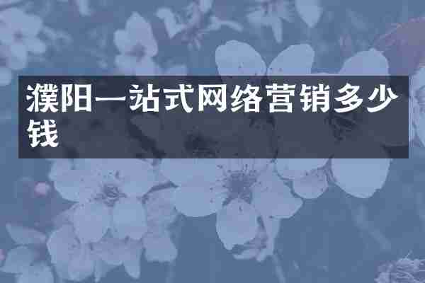 濮阳一站式网络营销多少钱
