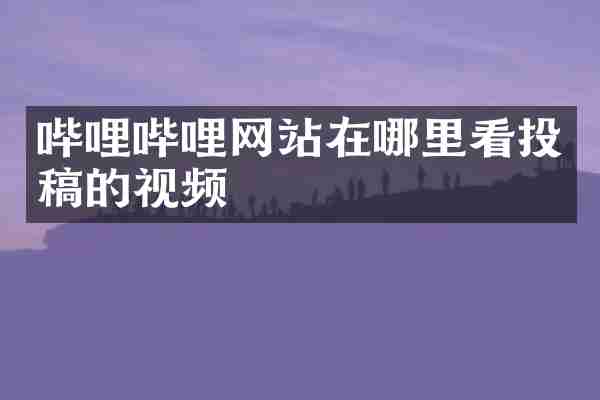 哔哩哔哩网站在哪里看投稿的视频