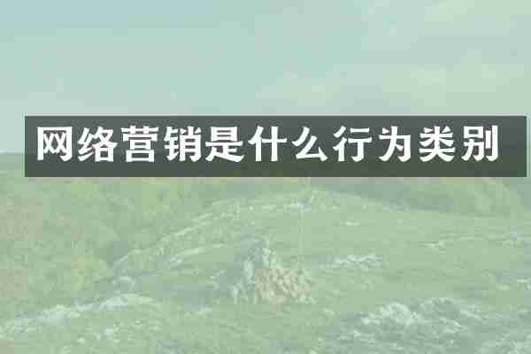 网络营销是什么行为类别