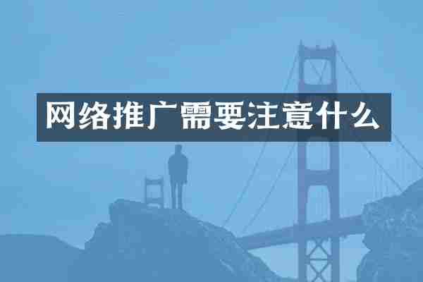 网络推广需要注意什么