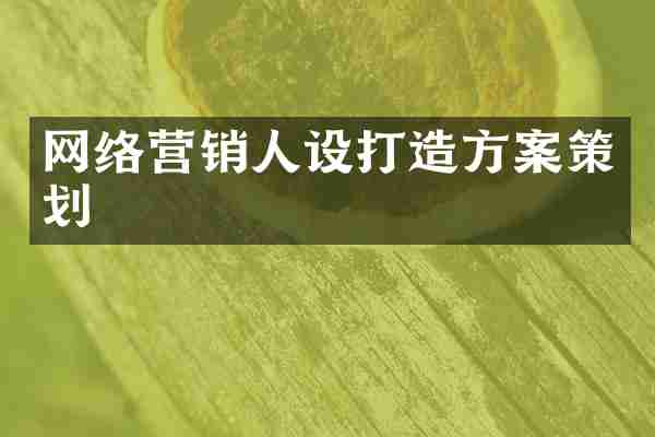 网络营销人设打造方案策划
