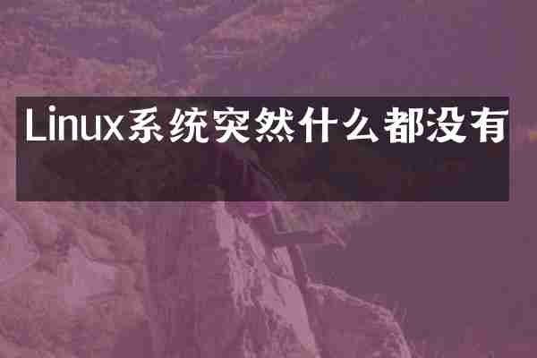Linux系统突然什么都没有了