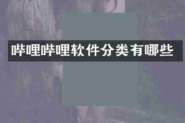 哔哩哔哩软件分类有哪些