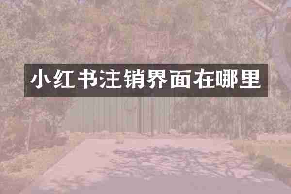 小红书注销界面在哪里