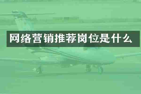 网络营销推荐岗位是什么