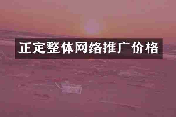 正定整体网络推广价格