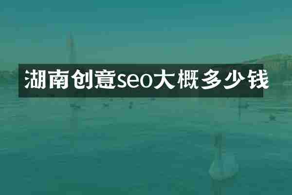 湖南创意seo大概多少钱
