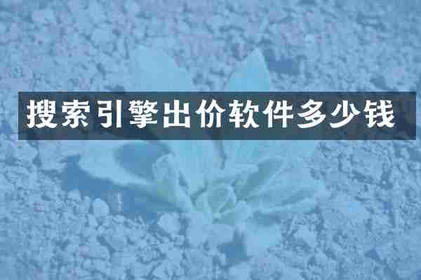 搜索引擎出价软件多少钱