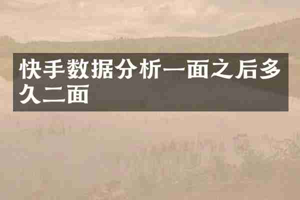 快手数据分析一面之后多久二面