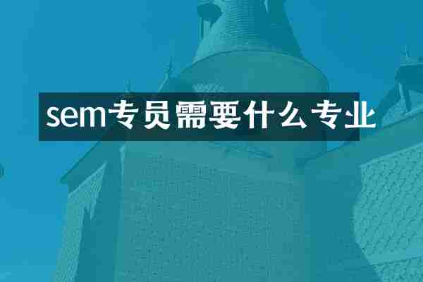 sem专员需要什么专业