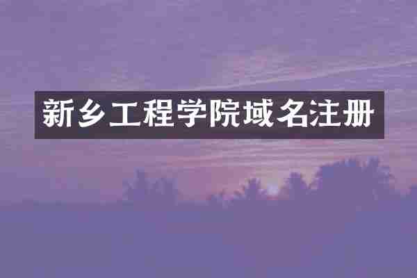 新乡工程学院域名注册