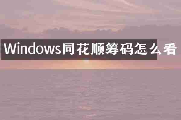 Windows同花顺筹码怎么看