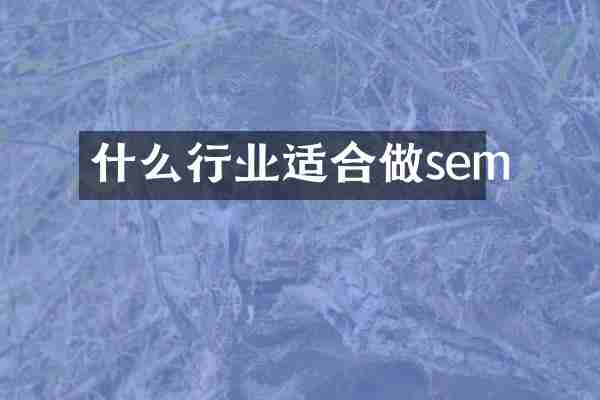 什么行业适合做sem