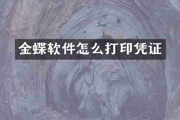 金蝶软件怎么打印凭证