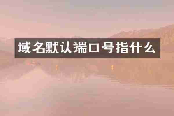 域名默认端口号指什么