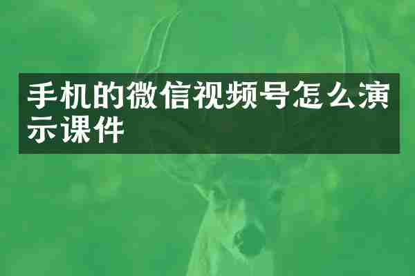手机的微信视频号怎么演示课件