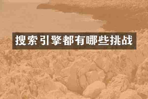 搜索引擎都有哪些挑战