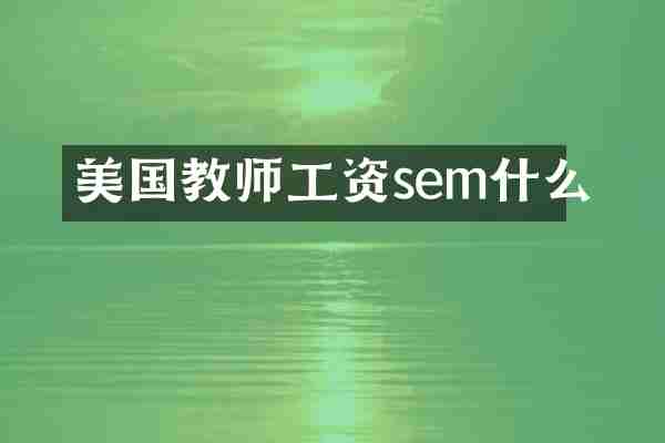 美国教师工资sem什么