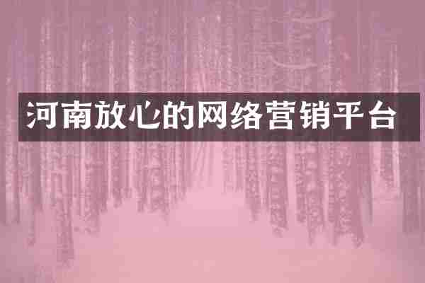 河南放心的网络营销平台