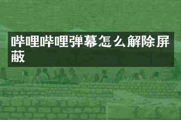 哔哩哔哩弹幕怎么解除屏蔽