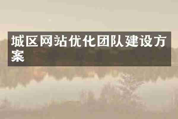 城区网站优化团队建设方案