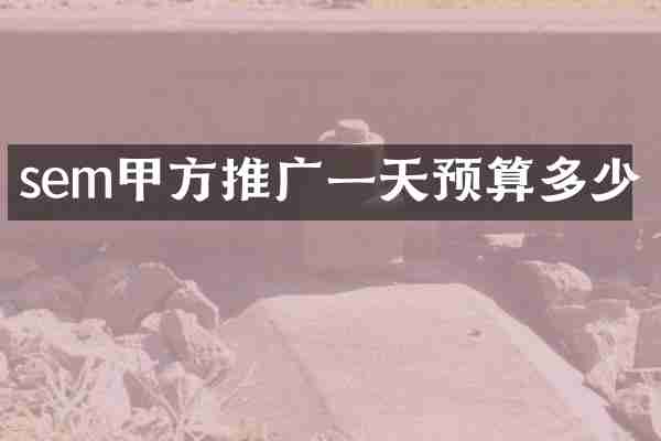 sem甲方推广一天预算多少