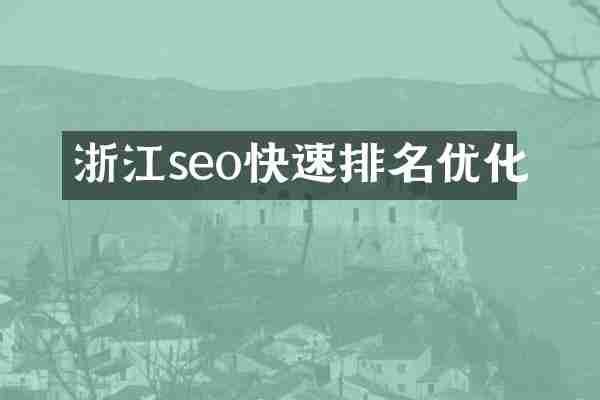 浙江seo快速排名优化