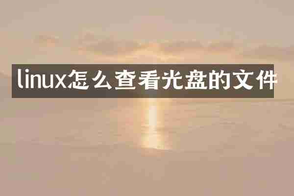 linux怎么查看光盘的文件