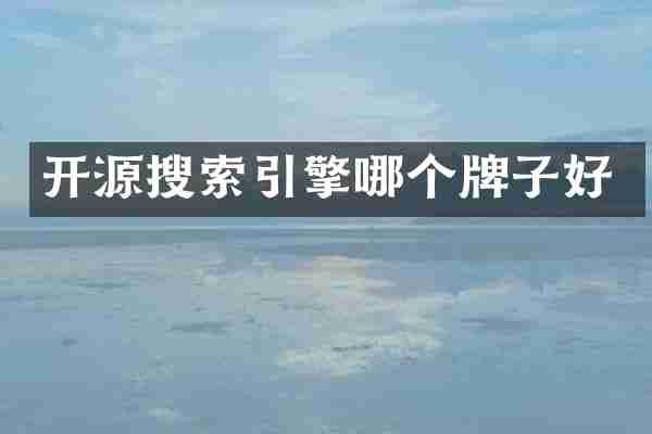 开源搜索引擎哪个牌子好