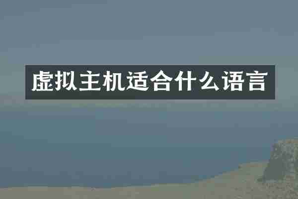 虚拟主机适合什么语言
