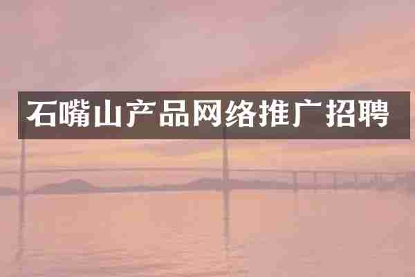 石嘴山产品网络推广招聘